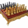 Juego de ajedrez de madera y metal "Imperio Romano" y juego de ajedrez de metal macizo