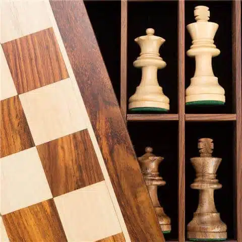 Conjunto Classic VIII Tablero de Ajedrez de Madera de Rosa Dorada con Almacenamiento Integrado & Juego de Ajedrez de Madera de Rosa Dorada - Imagen 2