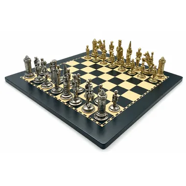Set Camelot Rey Arturo XI, vista general sobre tablero de madera
