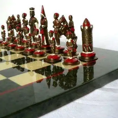 Juego de ajedrez de madera de olivo Camelot King Arthur V y juego de ajedrez de metal sólido pintado a mano - Imagen 4