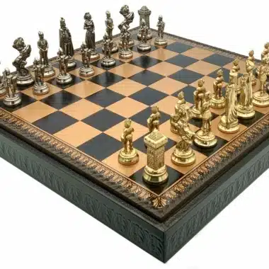 Juego de ajedrez María Estuardo VIII con almacén y juego de ajedrez de metal