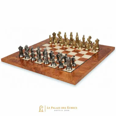 Juego de ajedrez completo Mary Stuart VI sobre tablero de olmo y brezo