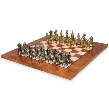 Juego de ajedrez completo Mary Stuart VI sobre tablero de olmo y brezo