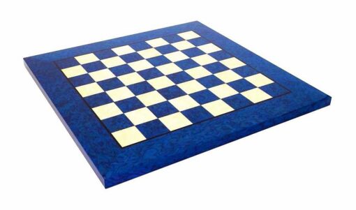 Juego de ajedrez de madera de arce "azul contemporáneo" y juego de ajedrez de latón macizo