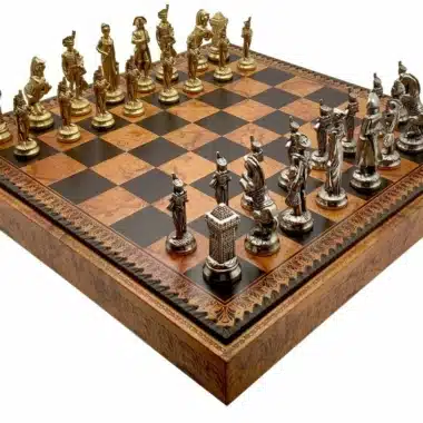 Gran juego de ajedrez Napoleón II con almacén y juego de ajedrez de metal