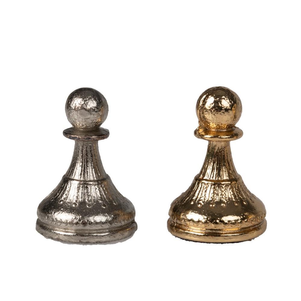 Conjunto Bonito Flower II Tablero de Ajedrez de Madera de Olmo y Brezo & Juego de Ajedrez en Metal Chapado en Oro y Plata - Imagen 13