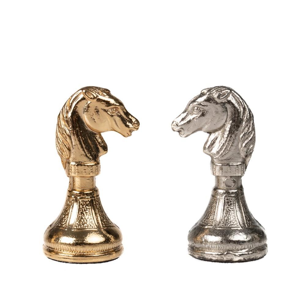 Conjunto Bonito Flower II Tablero de Ajedrez de Madera de Olmo y Brezo & Juego de Ajedrez en Metal Chapado en Oro y Plata - Imagen 11