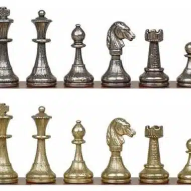 Lindo juego de ajedrez Flor XI con almacenamiento de madera de nogal y arce y juego de ajedrez de metal - Imagen 13