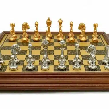 Juego de ajedrez de madera y metal Classic Flower 2
