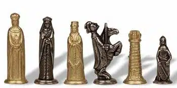 Juego de ajedrez medieval de metal