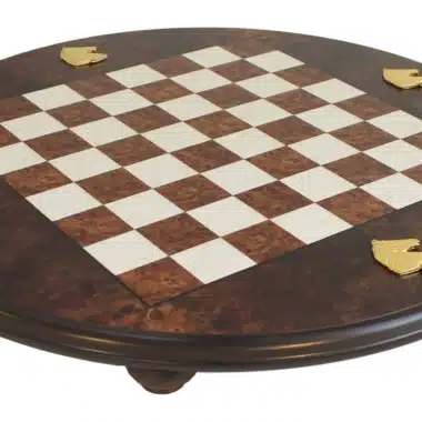 Tablero de ajedrez redondo sobre soporte en madera de brezo Edición especial