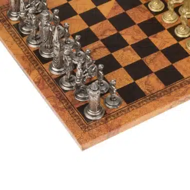 Juego de ajedrez de cuero Camelot King Arthur VII y juego de ajedrez de metal sólido - Imagen 5