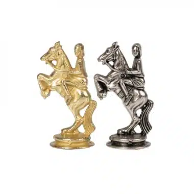 Juego de ajedrez de cuero Camelot King Arthur VII y juego de ajedrez de metal sólido - Imagen 20