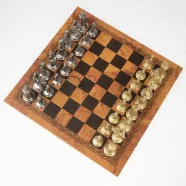 Juego de ajedrez de cuero Camelot King Arthur VII y juego de ajedrez de metal sólido - Imagen 7