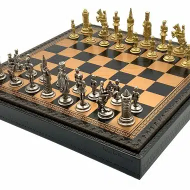 Juego de ajedrez Camelot Rey Arturo XIV con almacén y juego de ajedrez de metal