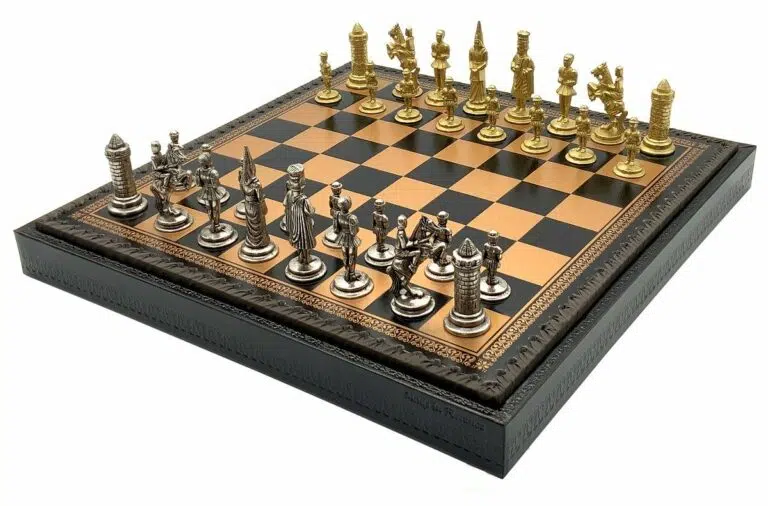 Juego de ajedrez Camelot Rey Arturo XIV con almacén y juego de ajedrez de metal