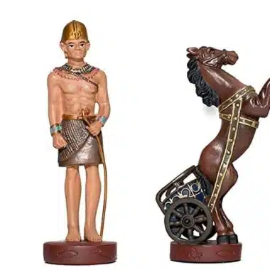 Roma y Egipto III Juego de ajedrez de madera de olmo y brezo y juego de ajedrez de estaño pintado a mano - Imagen 6