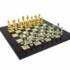 Juego de ajedrez de madera de arce "estilo árabe" y juego de ajedrez de metal bañado en oro y plata