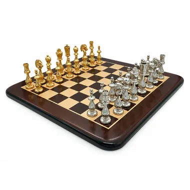 Juego Arabic Style VI, piezas chapadas en oro y plata sobre tablero de palisandro