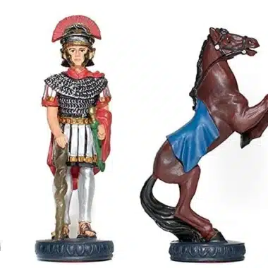 Roma y Egipto III Juego de ajedrez de madera de olmo y brezo y juego de ajedrez de estaño pintado a mano - Imagen 7