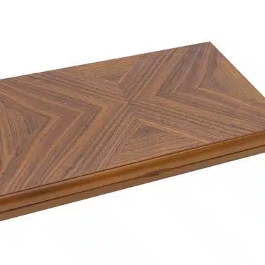 Backgammon York de Luxe cerrado, caja de madera con motivo de marquetería geométrica