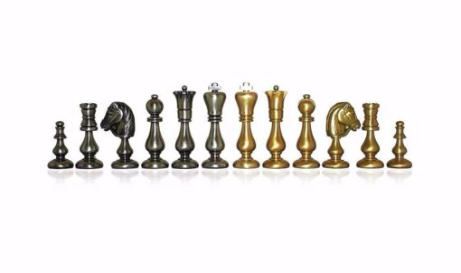 Juego de ajedrez "oriental" de latón macizo