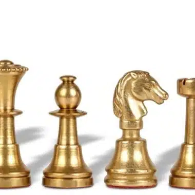 Juego de ajedrez de cuero Cute II con compartimento de almacenamiento y juego de ajedrez de latón macizo - Imagen 5