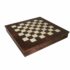 Tablero de Ajedrez de Madera de Brezo con Compartimento de Almacenamiento de Cuero - 42 x 42 cm