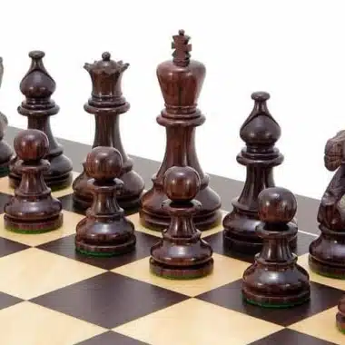 Tablero de ajedrez "Atlantic" de wengué y juego de ajedrez de palosanto
