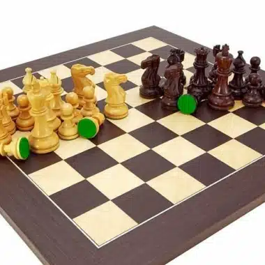 Tablero de ajedrez "Atlantic" de wengué y juego de ajedrez de palosanto