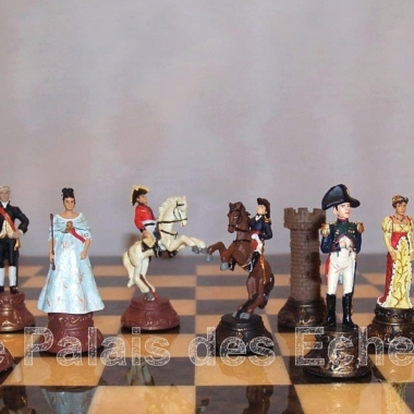 Juego de ajedrez de estaño pintado a mano 