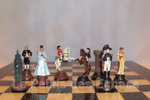 Juego de ajedrez de estaño pintado a mano "Napoleón Waterloo