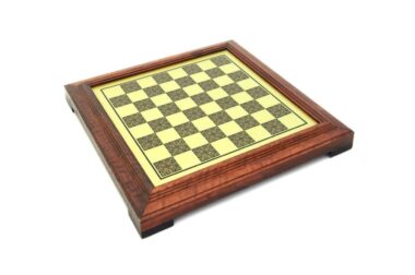 Tablero de ajedrez de madera maciza efecto latón