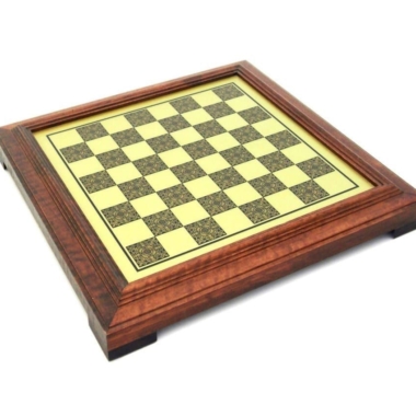 Tablero de ajedrez de madera maciza efecto latón