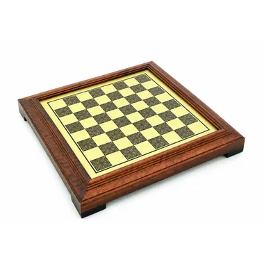 Tablero de ajedrez de madera maciza efecto latón
