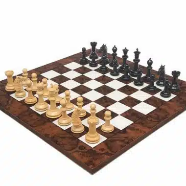 Juego de lujo de ébano Tablero de ajedrez de nogal oscuro y juego de ajedrez de ébano macizo