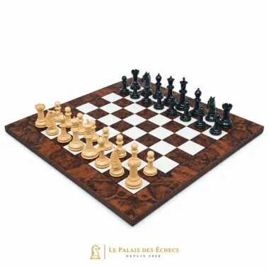 Juego de lujo de ébano Tablero de ajedrez de nogal oscuro y juego de ajedrez de ébano macizo