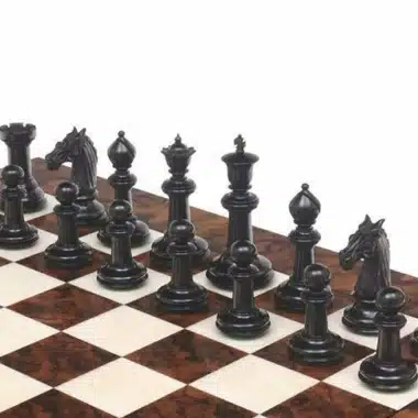 Juego de lujo de ébano Tablero de ajedrez de nogal oscuro y juego de ajedrez de ébano macizo