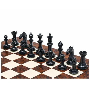 Juego de lujo de ébano Tablero de ajedrez de nogal oscuro y juego de ajedrez de ébano macizo