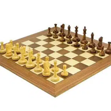 Tablero de ajedrez de nogal y arce Blackmore y juego de ajedrez de palo de rosa dorado