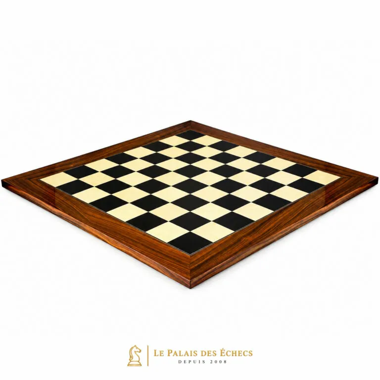 Tablero de ajedrez de madera de arce con borde de raíz de palisandro