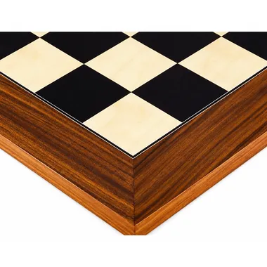 Tablero de ajedrez de madera de arce con borde de raíz de palisandro