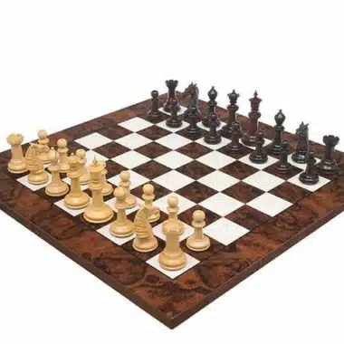 Juego de lujo de madera de palisandro Tablero de ajedrez de nogal oscuro y juego de ajedrez de palisandro