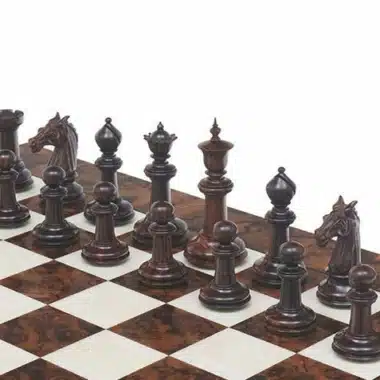 Juego de Ajedrez de Lujo de Palo de Rosa Tablero de Ajedrez de Nogal Oscuro y Juego de Ajedrez de Palo de Rosa