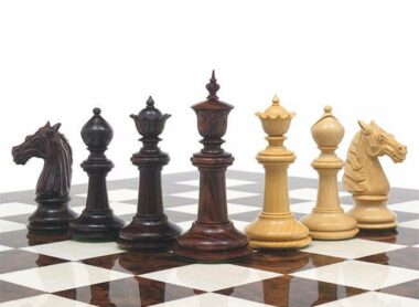 Juego de lujo de madera de palisandro Tablero de ajedrez de nogal oscuro y juego de ajedrez de palisandro