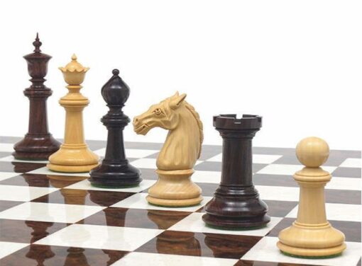 Juego de lujo de madera de palisandro Tablero de ajedrez de nogal oscuro y juego de ajedrez de palisandro
