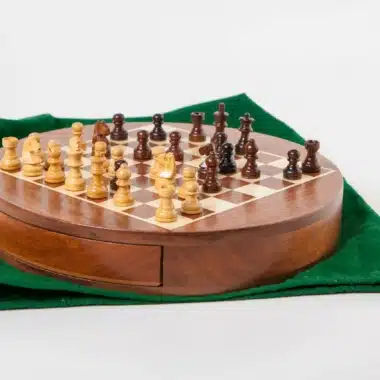 Juego de viaje redondo magnético con cajón de madera - Imagen 5