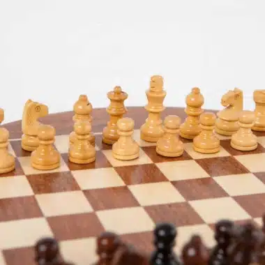 Juego de viaje redondo magnético con cajón de madera - Imagen 6