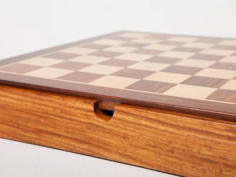 Conjunto Classic VIII Tablero de Ajedrez de Madera de Rosa Dorada con Almacenamiento Integrado & Juego de Ajedrez de Madera de Rosa Dorada - Imagen 7