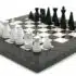 Juego de ajedrez moderno de madera de brezo y arce gris y juego de ajedrez de madera lacada en blanco y negro